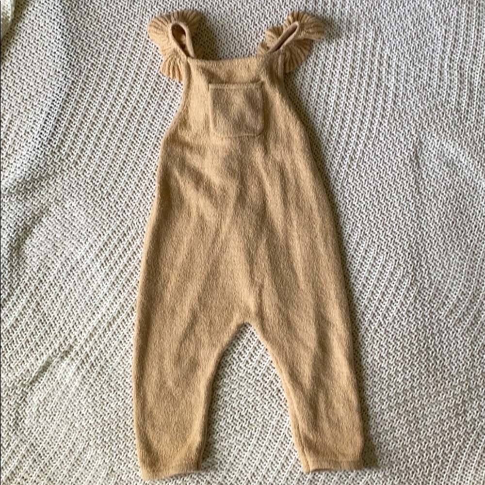 Zara Baby Ruffled Knit Overalls